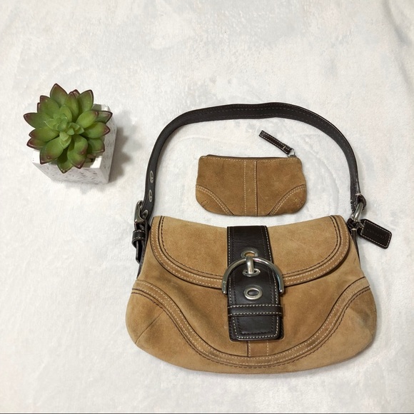 Coach Handbags - coach | brown suede hobo shoulder bag set